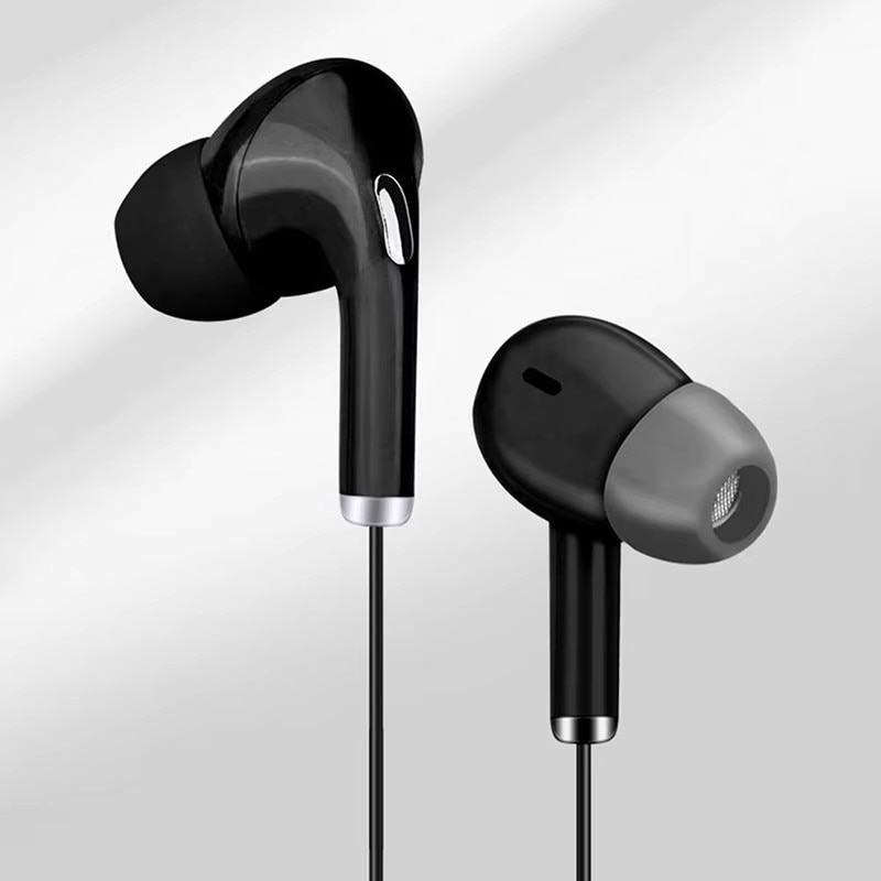 Casti cu fir, 3.5mm, sport, rezistente la transpiratie, negru