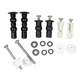 Set 2 fixare capac de toaleta, SINBINTA, Accesorii scaune WC, Usor de instalat, Rezistent la coroziune, Design ergonomic, Pentru baie de acasa, compatibil cu toaletele TOTO, American Standard, Gerber, Kohler, Otel inoxidabil/Cauciuc, Negru/Argintiu