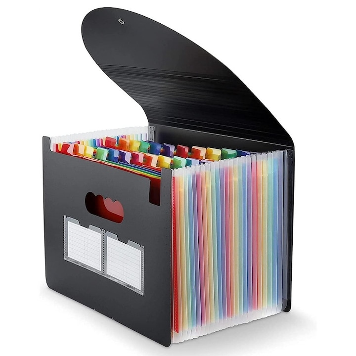 Mapa cu 24 de buzunare, WELUOT, Polipropilena, A4, 33x24 cm, Multicolor