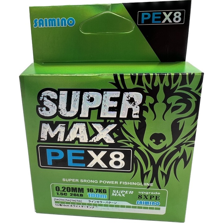 Fir textil WindBlade Saimino Pex8 Strong rola 100m 0.30mm verde