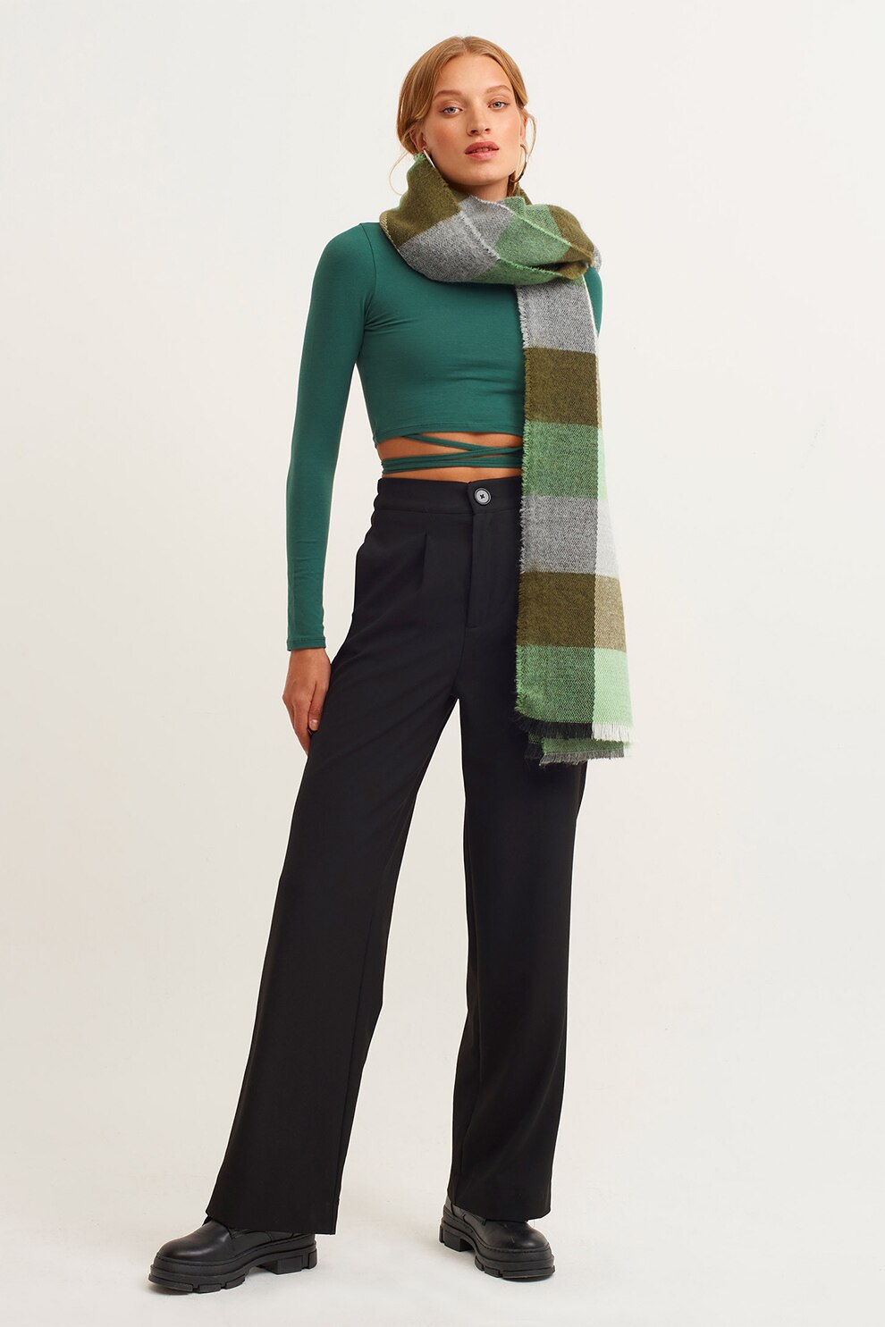OXXO, Pantaloni cu talie inalta, Negru, L