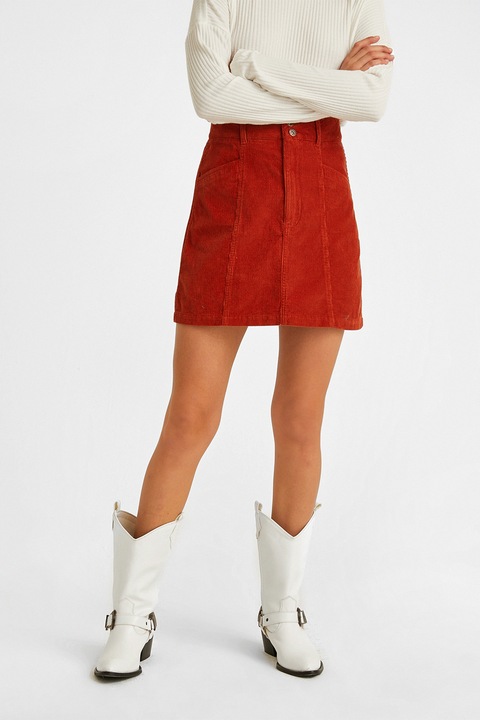 OXXO, Fusta din reiat cu croiala in A, Rosu