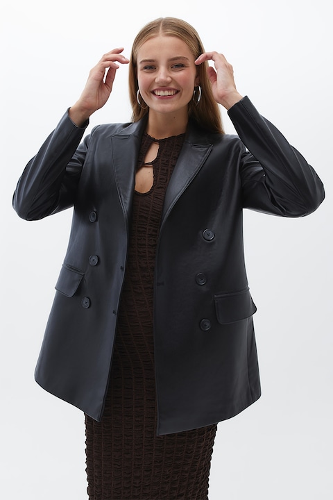 OXXO, Sacou de piele ecologica, Negru