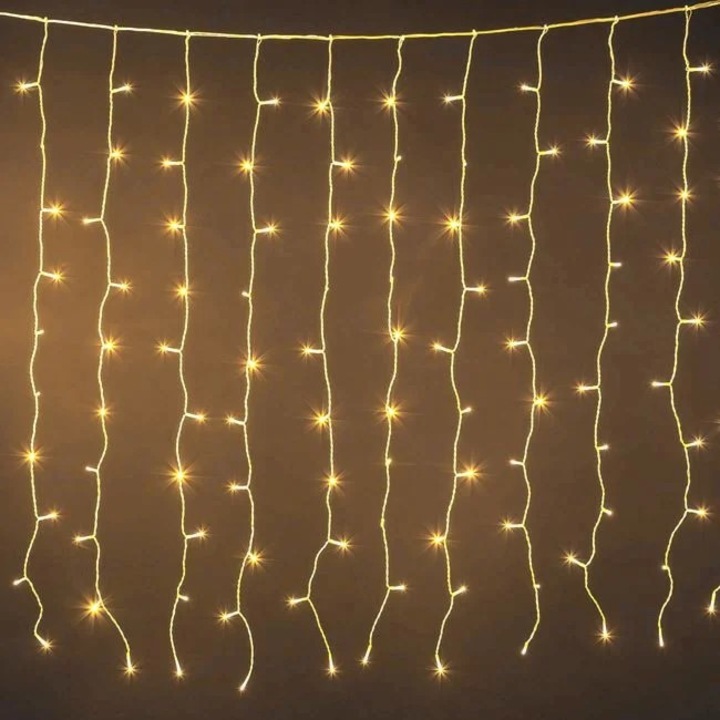 Instalatie de Lumini Perdea cu 400 de Becuri, tip LED, Alb Cald, Interconectabila, 2m