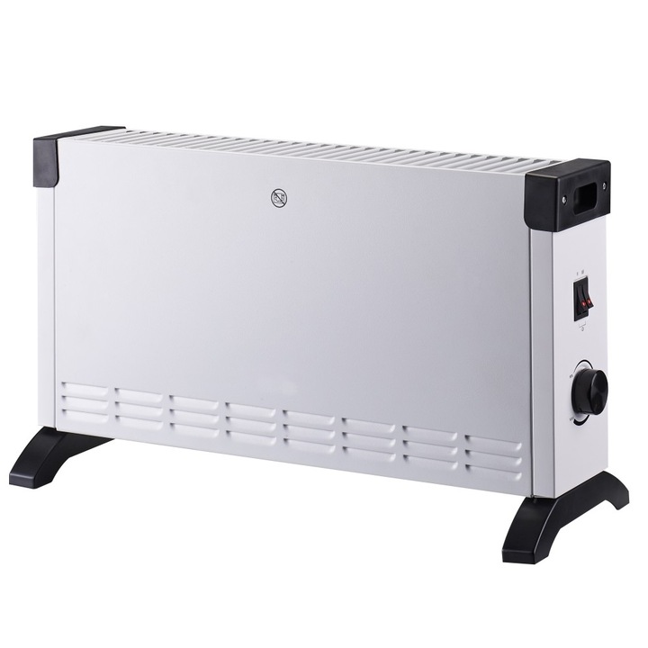 Convector electric de podea, 2000W, 3 trepte de putere, protectie supraincalzire, termostat reglabil, IP24, Alb, Techly, IC-HEAT003