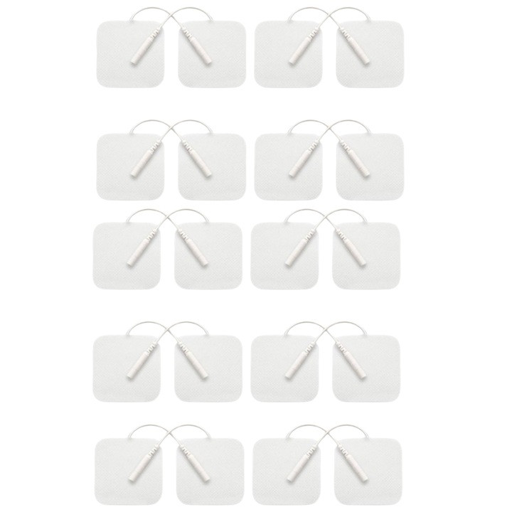 20 db Ventoo öntapadó gélelektróda készlet, fehér/fekete, 4 cm, TENS, EMS kompatibilis újrafelhasználható betét