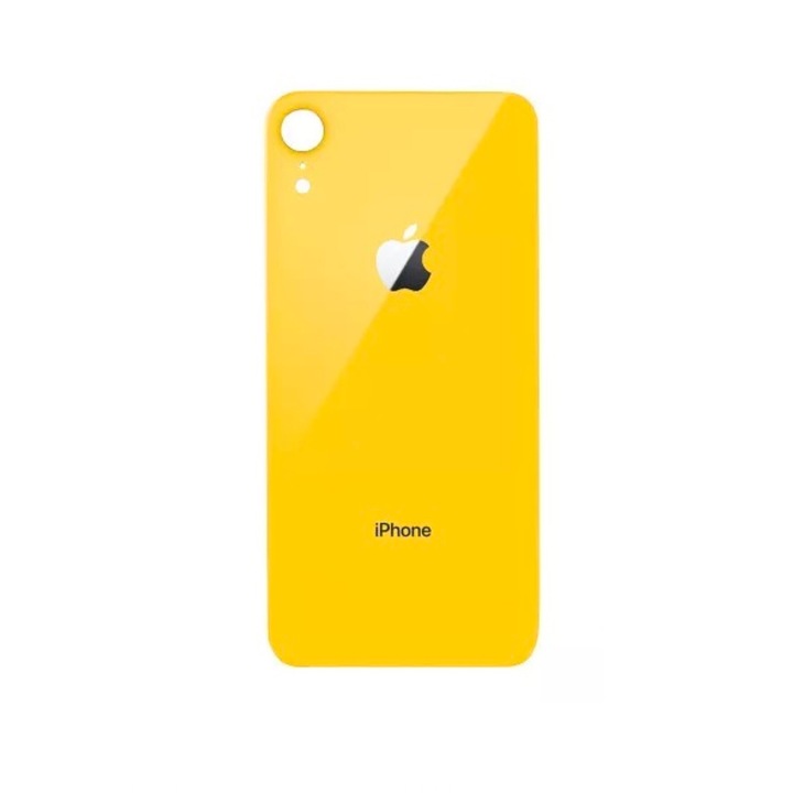 Калъф за батерия за Apple iPhone Xr, Стъкло, Жълт, Без лепило, Сервизен пакет, Блистер