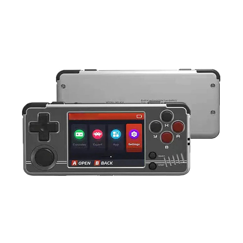 Consola retro portabila Miyoo A30 cu jocuri incluse, 4-core 1.5GHz, 512MB, IPS LCD 2.8" 640x480, 2600mAh, gri