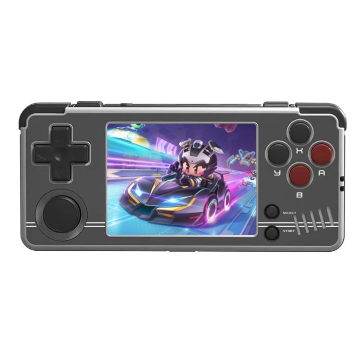 Consola retro portabila Miyoo A30 cu jocuri incluse, 4-core 1.5GHz, 512MB, IPS LCD 2.8" 640x480, 2600mAh, gri