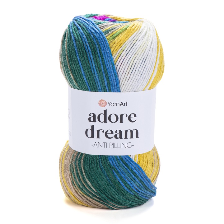 Fir Textil YarnArt Adore Dream 1057, multicolor, pentru crosetat si tricotat, acril antialergenic, 280 m