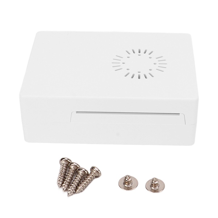 Carcasa de protectie ABS pentru Raspberry Pi 3 Modelo B+, 2 bucati, cu suruburi, rezistenta la apa si praf, ventilatie, fara bavuri