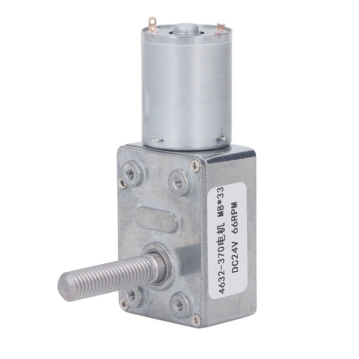 DC 24V 66RPM hajtóműves motor, Enforse, M8x33mm menetes tengely