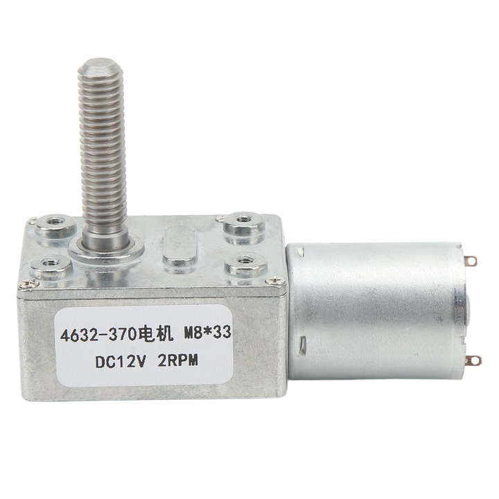 Motor de reducere a vitezei DC12V 4632‑370 Motor cu angrenaj melcat de mare precizie M8x33mm 2RPM