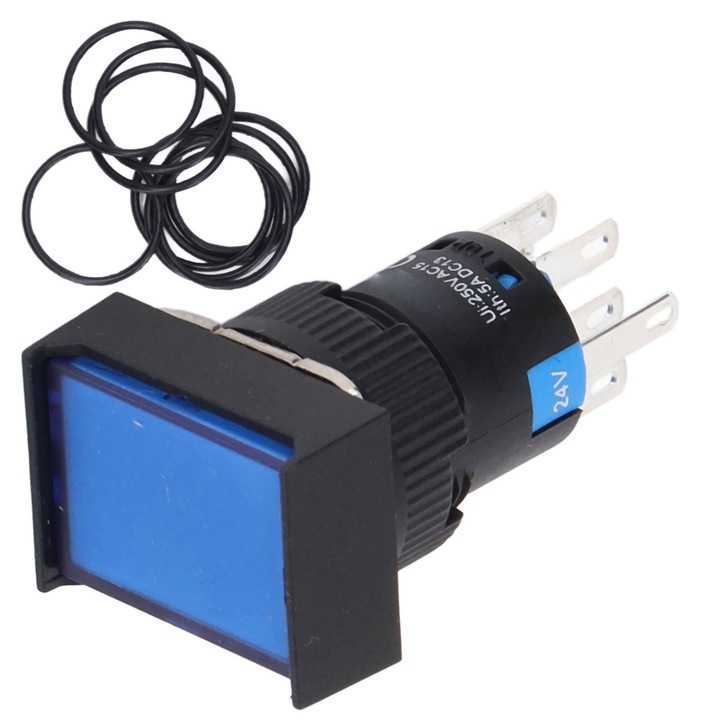 25 darab nyomógombos kapcsoló készlet, Enforose, AC DC 24V, ABS anyag, 5A