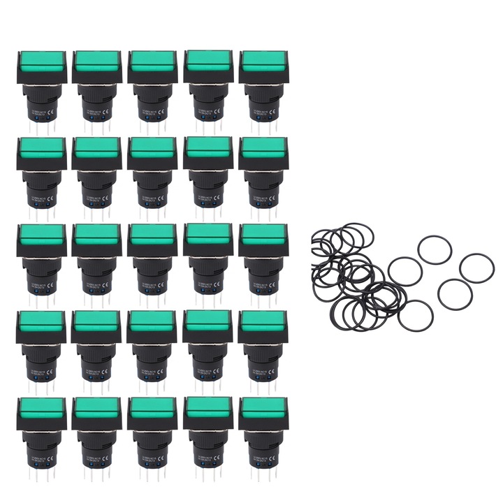 Enforose pillanatnyi nyomógombos kapcsoló, DC AC 12V, 5A, 25 darabos készlet