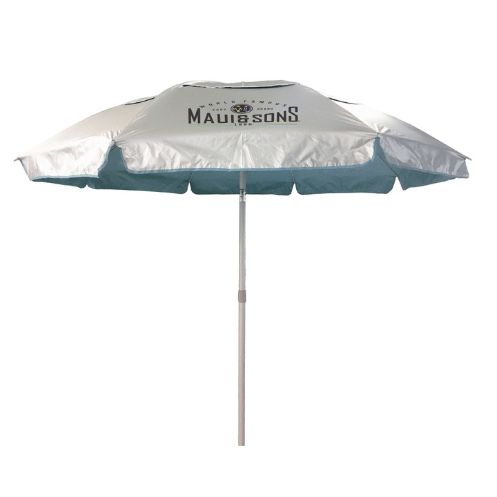 Maui & Sons XL strandnapernyő 220 cm, UPF50+ védelem, dönthető, huzattal, világoskék, 220 cm