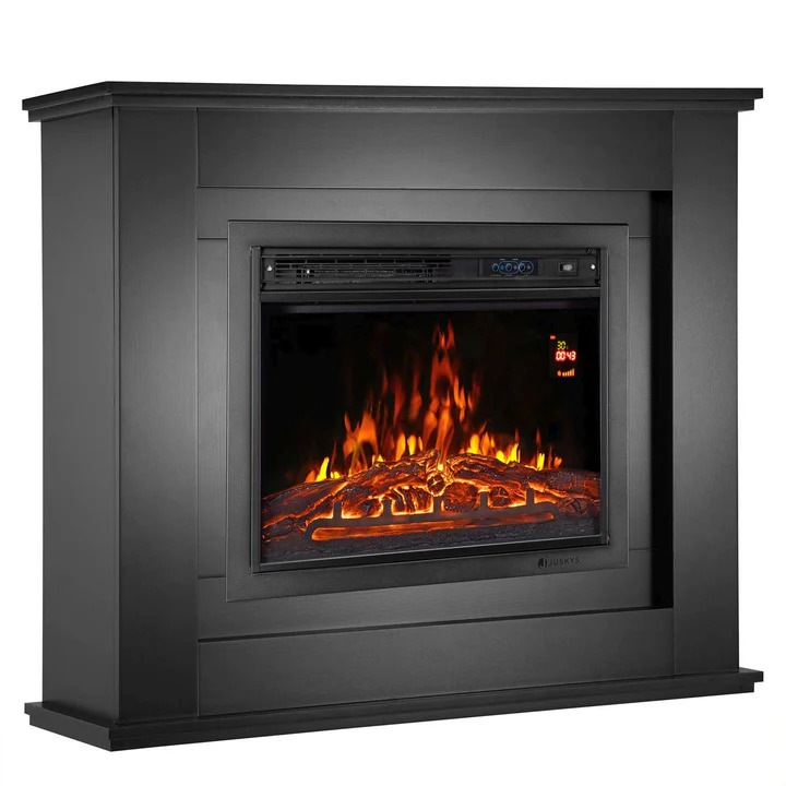 Semineu electric, Artlife, 1000/2000 W, temperaturi de 15-30 °C, Iluminare LED 13 culori, telecomanda, cadru lemn MDF, 100x28x82 cm, negru