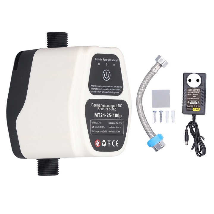 Pompa de apă automată 24V, 100W, 25L/min, protecție la lipsa apei