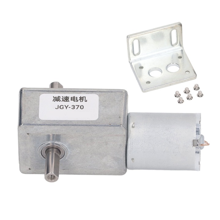 Двигател DC с редукция на скоростта, 25kg.cm, 12V, 12mm, с двойни оси и самозаключващ се