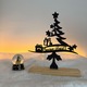 Decoratiune Craciun, Brad "Craciun Fericit" – Eco-friendly, Baza din Lemn Natural, Negru, 20.5cm, Handmade, Decor Interior Birou, Sufragerie, Cadou Craciun, Printat 3D din PLA Eco (plastic biodegradabil), DECORADI®