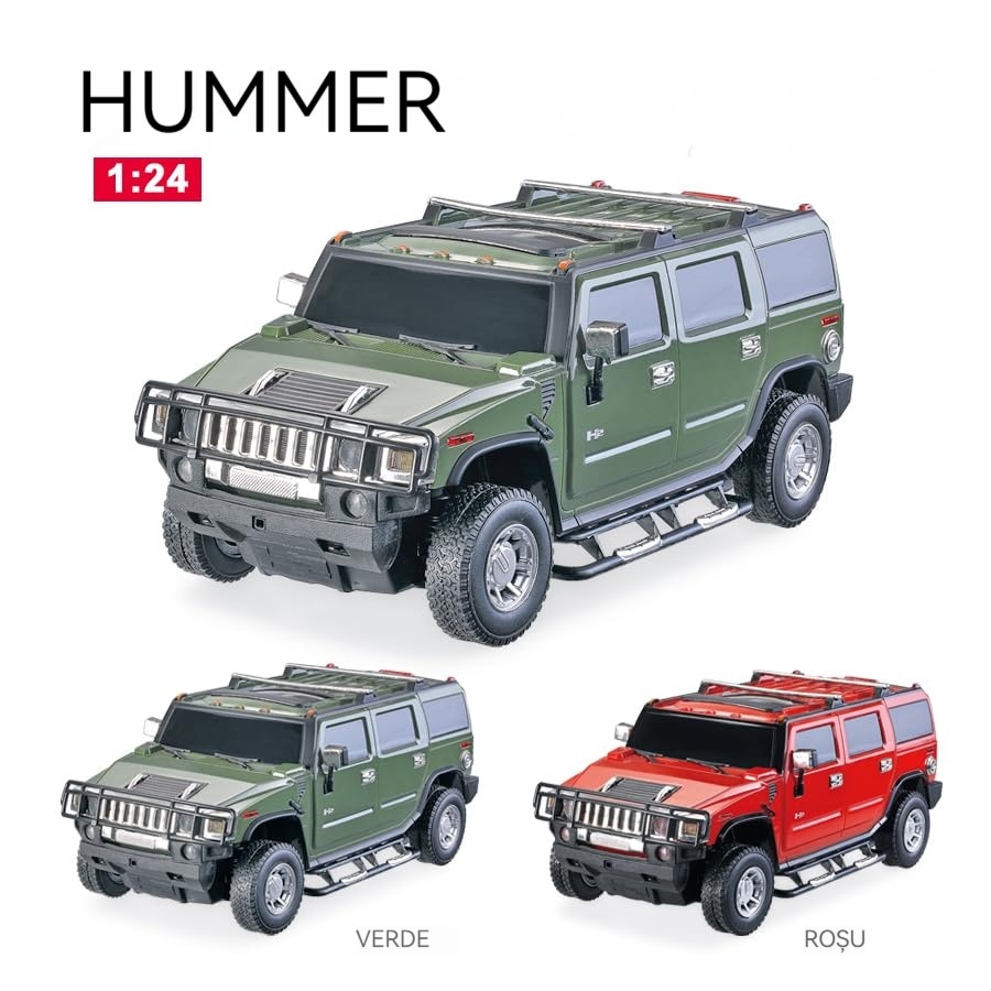 Masinuta cu telecomanda Hummer H2, 1:24, verde, viteza 4KM/H