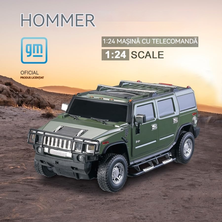 Masinuta cu telecomanda Hummer H2, 1:24, verde, viteza 4KM/H
