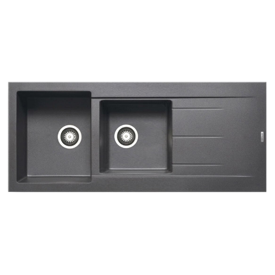 Chiuveta bucatarie Pyramis ALAZIA, 1160x500mm, adancime 200mm, reversibila, montare pe blat, Pyragranite Iron Grey