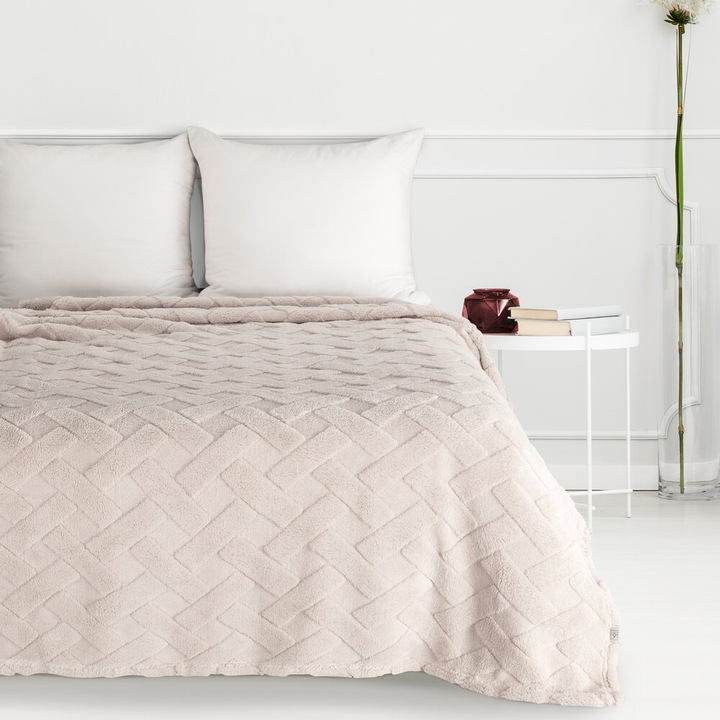 Patura CARO Eurofirany 170x210cm, бежово, фланелен материал, 340 GSM