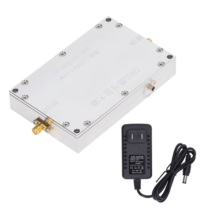 Усилвател на GNSS сигнал, Mmgoqqt, алуминий, сребрист цвят, 100-240V, 4 мм