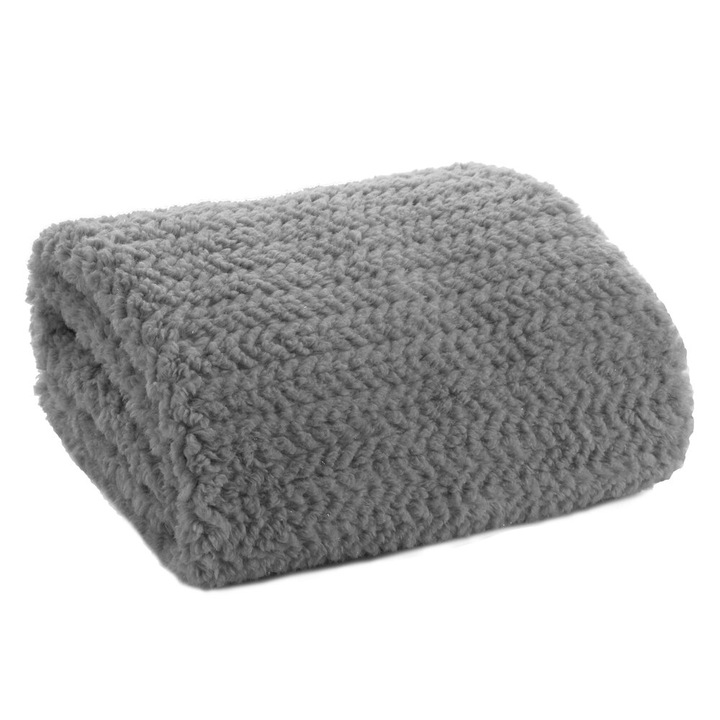 Patura LARIS 130x170 Eurofirany argint fir stralucitor ciucuri