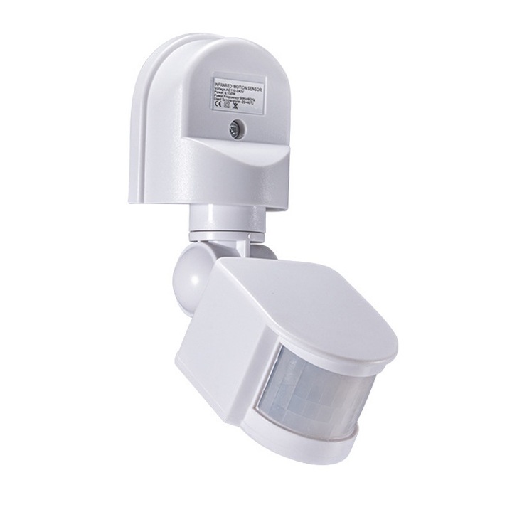 Инфрачервен сензор за движение Enforose, 3-10 м, ABS, 64x70x116 мм, 71x56.5x47 мм