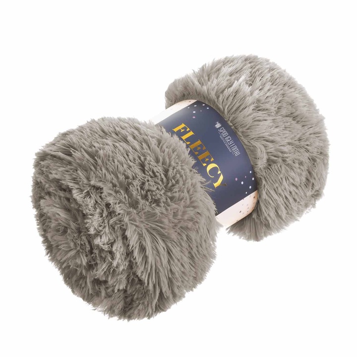 Покривало за легло одеяло FLEECY 200x220 изкуствена кожа с текстура тъмно бежово