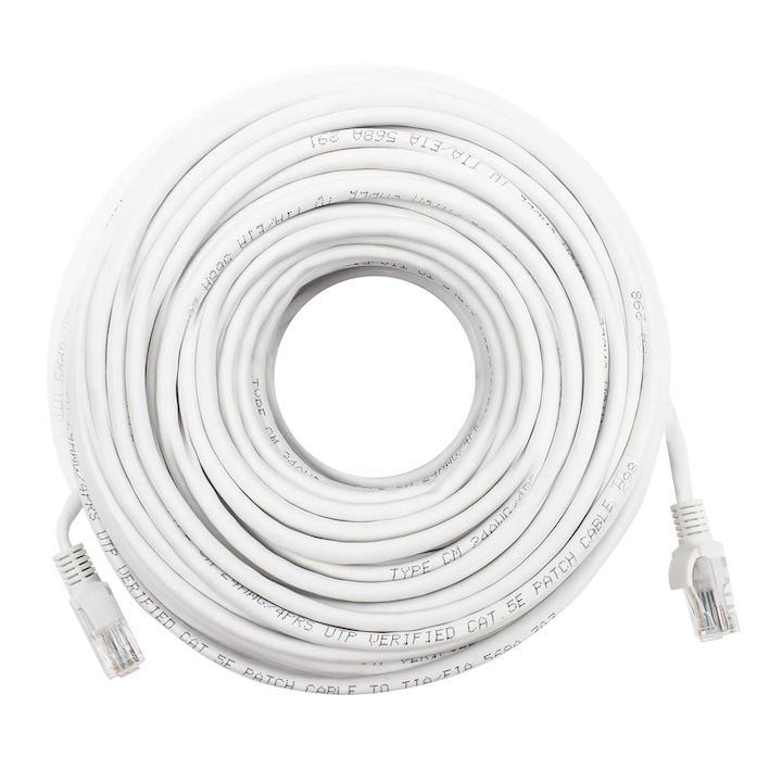 RJ45 hálózati kábel, WELUOT, Cat 6, 30m, fehér