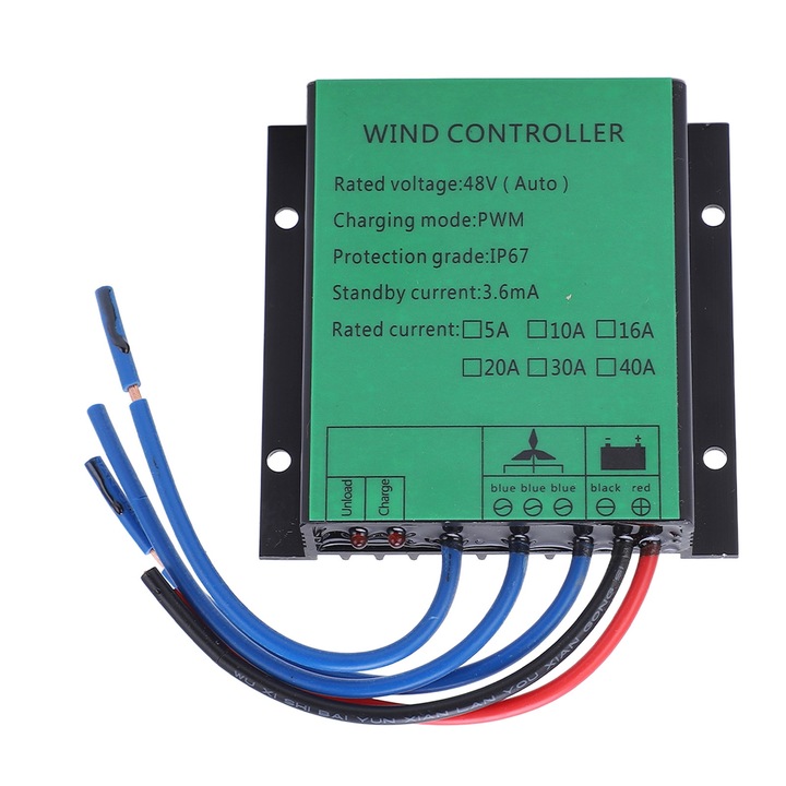 Szélgenerátor vezérlő 1000W, Mmgoqqt, PWM töltés, IP67 védelem, 48V 10A