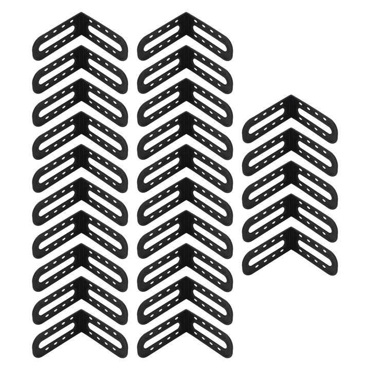 Set 25 bucati nivelatoare unghiulare pentru gresie, Enforose, ABS, negru, 1.96mm