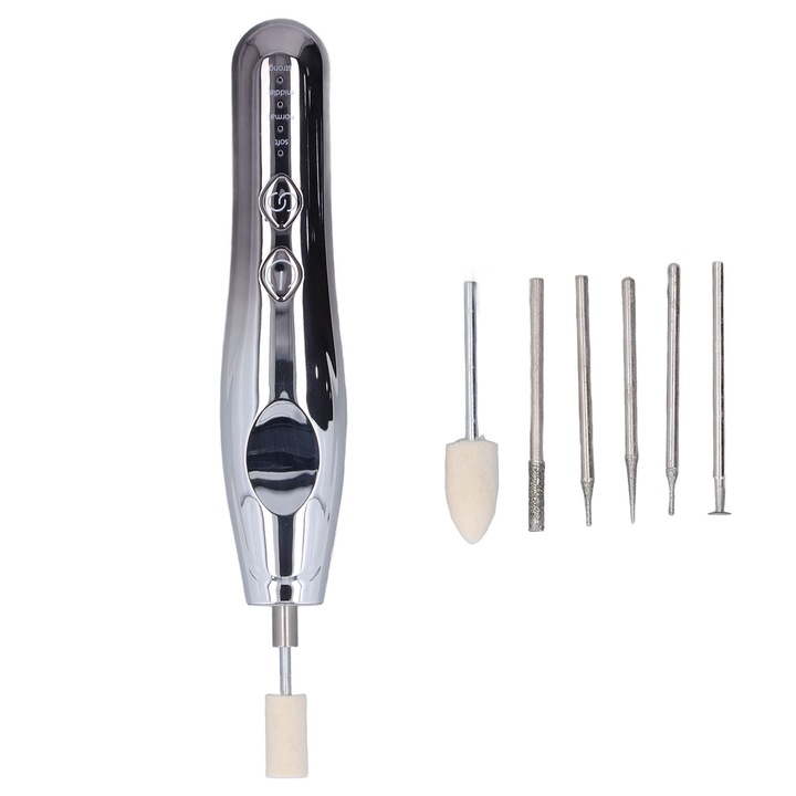 Jormftte újratölthető gravírozógép, 0-20000 RPM, 7 tartozékos készlet, USB töltés, 3.6V