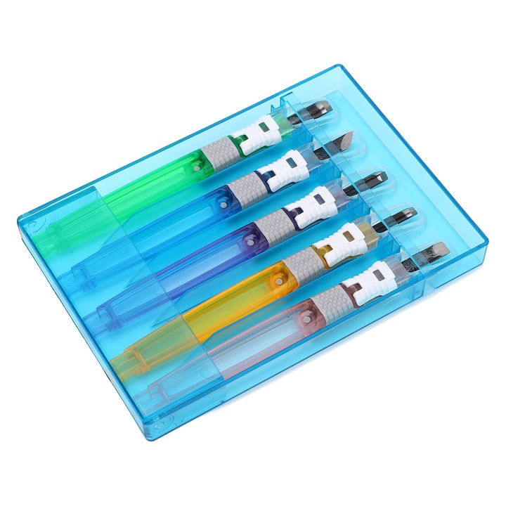 5 darabos szobrászkalapács készlet műanyag nyéllel és ötvözött acél pengével, Enforose, sokoldalú felhasználás, könnyen szállítható