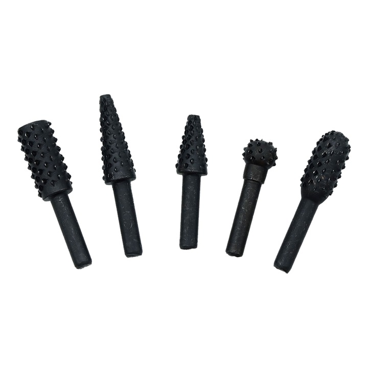 Set de pile rotative Enforose, 5 buc, otel cu continut ridicat de carbon, negru, tija 1/4 inch