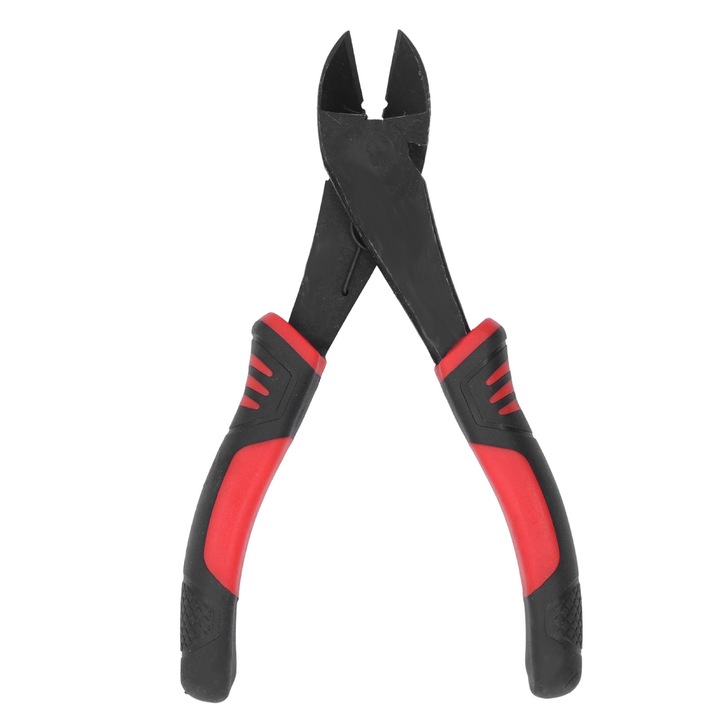 Cleste diagonali Enforose, otel carbon, maner PVC, negru-rosu, 20cm