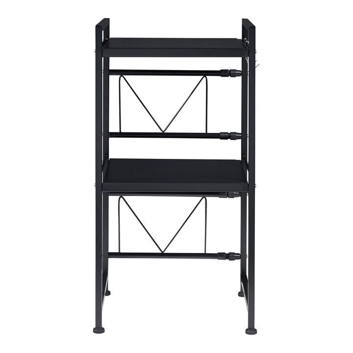 Raft, en.casa, PXMH-0022 Sorsele, 78,5x40-63x32 cm, metal, negru, de sine statator