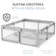 Tarc activitati pentru copii JIJU®, de la 6 luni la 5 ani, plasa de protectie elastica, design compact, rezistent, materiale non toxice Premium, colturi protejate, 120x120 cm