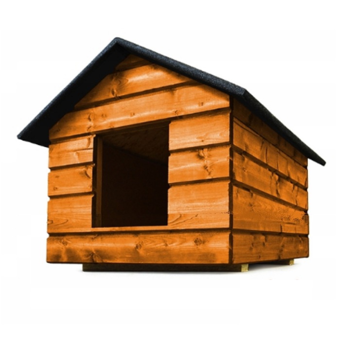 Casa pentru caini si pisici QLS cu perdea, izolata, rezistenta la iarna pentru exterior marimea M pin 50x45x52cm