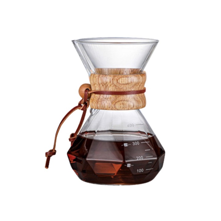 Tartály, Mindblower, kávéhoz, üvegből, Coffee Time, 400 ml, Magasság 16 cm, Átmérő 9,5 cm, kedvenc kávé elkészítéséhez és elfogyasztásához személyes mennyiségben vagy megosztva vendéggel