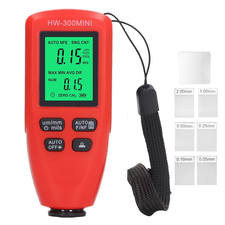 Instrument de masurare a grosimii vopselelor auto, Enforose, 0-2000um, display mare, portabil