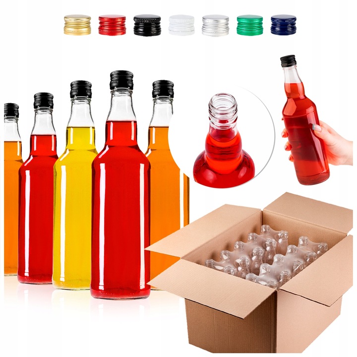 Sticla Decorativa, Superbutelki, Design Clasic Universal, 500 ml, Sticla De Inalta Calitate, Pentru Lichioruri, Bimber, Vodca, Sucuri, Alcool, Inaltime 24 cm, Diametru 8 cm, Greutate 270 G, 100 Buc