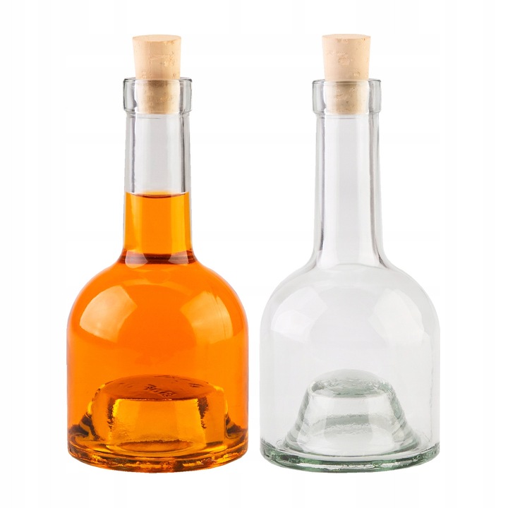 Sticla din Sticla, SuperButelki, Turn Partea Superioara, 250 ml, Pentru Whisky si Tincturi, Stivuibila, Sticla Decorativa de Calitate, Idee Ideala de Cadou, Durabila, Transparent