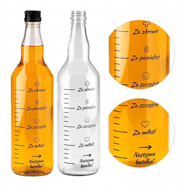 Sticla Decorativa, Superbutelki, Cu Imprimeu Negru Amuzant, 700 ml, Sticla De Inalta Calitate, Pentru Vodca, Lichioruri, Vin, Ca Si Cadou, Nunta, Inaltime 28 cm, Latime 7.5 cm, Greutate 340 G