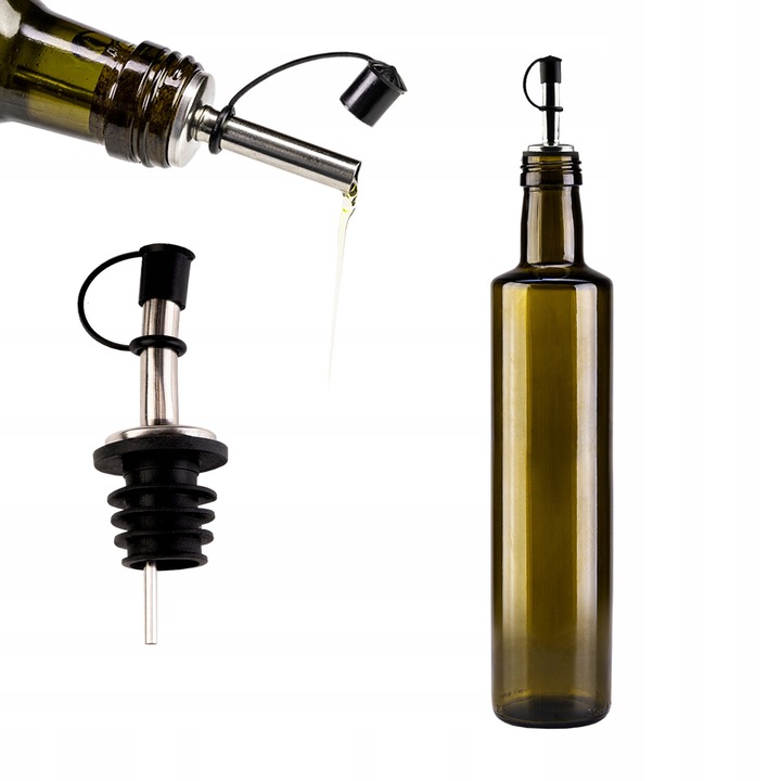 Set Sticla Cu Dop, Superbutelki, Sticla, 500 ml, Productie De Inalta Calitate, Usor De Curatat, Durabil, Inaltime 28.5 cm, Latime 5.5 cm, Verde Masliniu