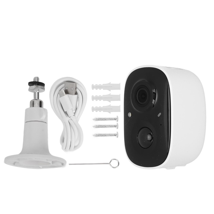 Camera de supraveghere Jormftte 5MP WiFi, vizionare nocturna color, rotatie 355°, impermeabila IP66