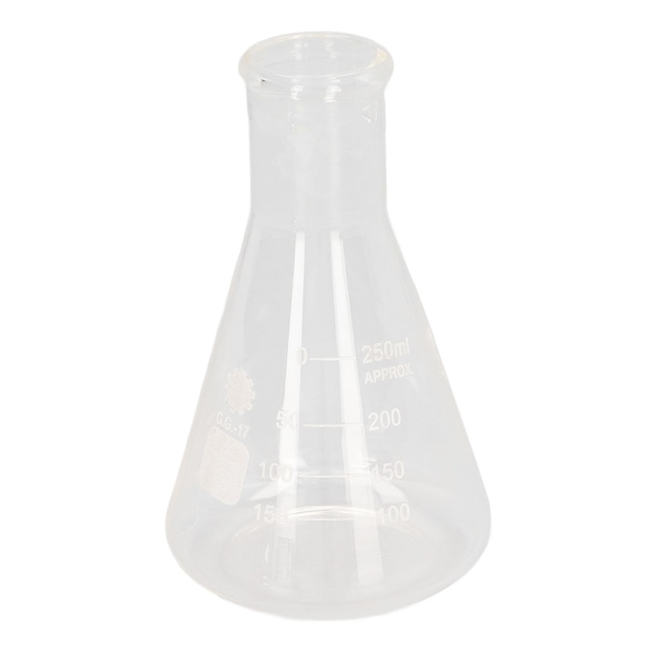 4 db Erlenmeyer lombik boroszilikát üvegből, 50 ml, 100 ml, 250 ml, 500 ml, laboratóriumi használatra